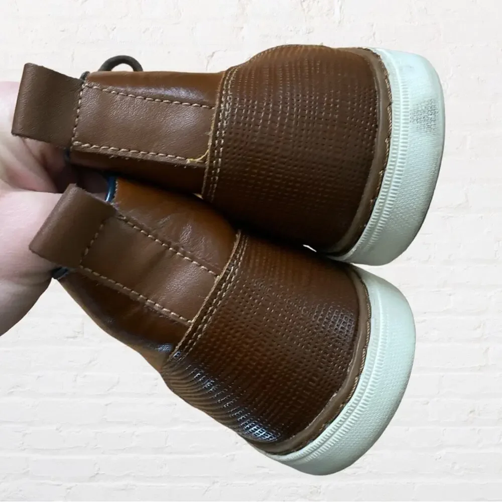 Aldo mens brown faux leather chukka boots